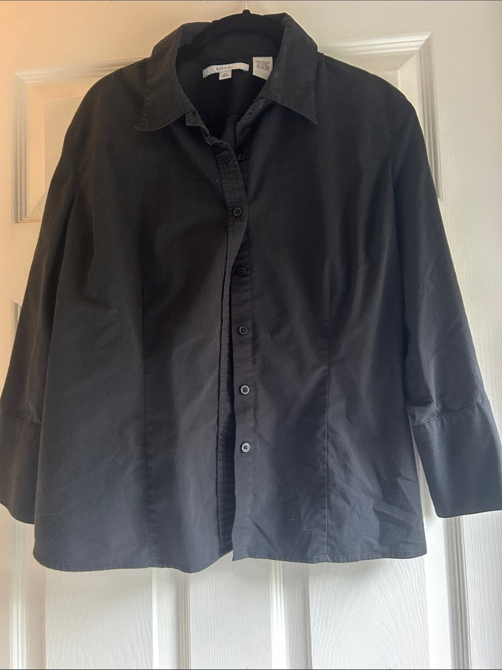 Merona Black Casual Button-Down Shirt